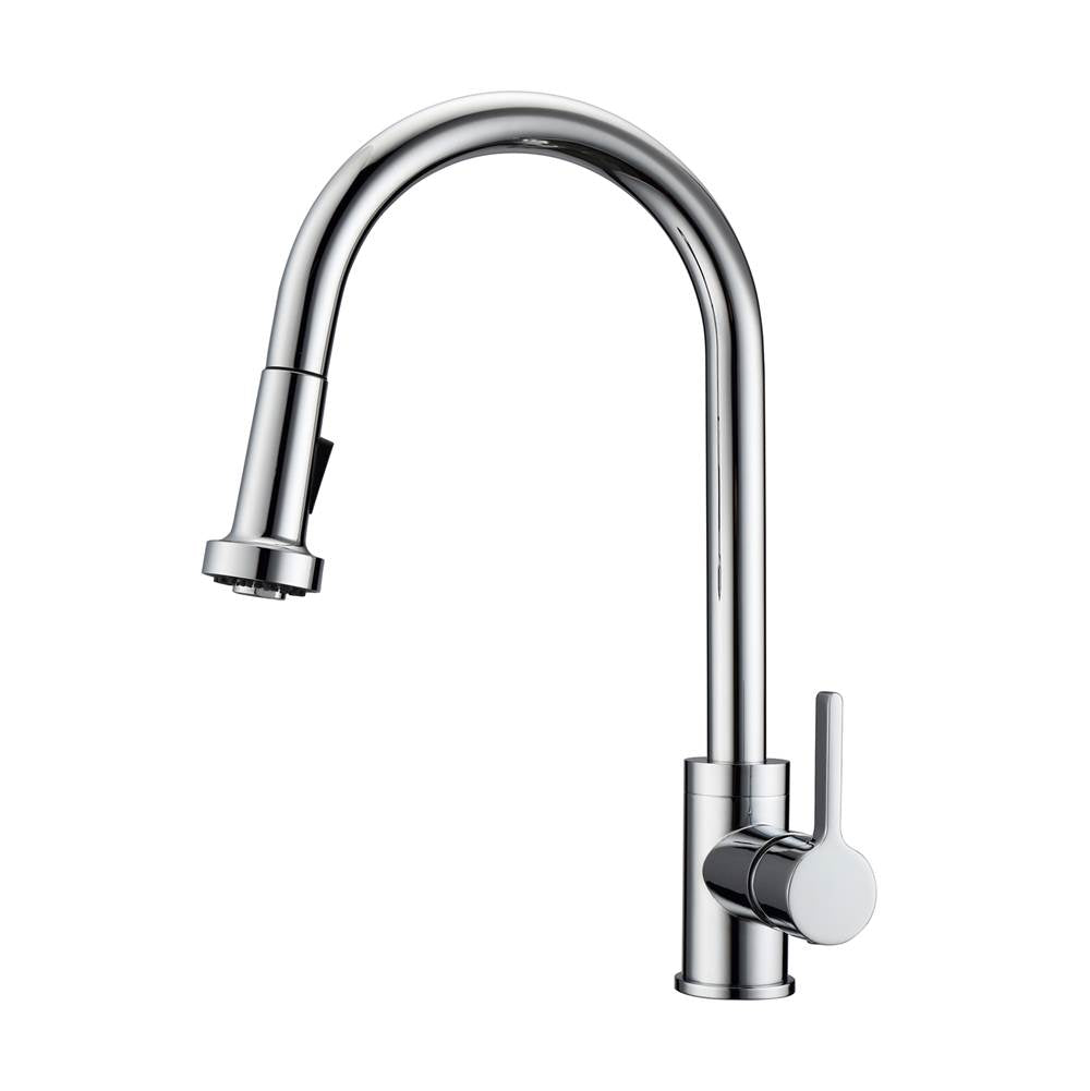 Barclay - Fairchild Kitchen Faucet,Pull out Spray, Metal Levr Hndls,CP - Polished Chrome