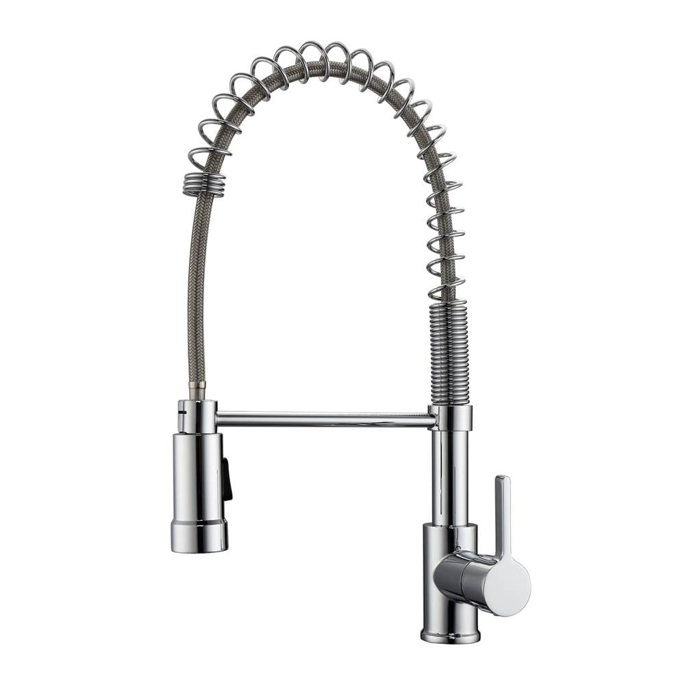 Barclay - Nueva Kitchen Faucet,Pull-out Spray, Metal Lever Handles,CP - Polished Chrome