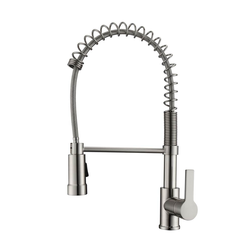Barclay - Nueva Kitchen Faucet,Pull-out Spray, Metal Lever Handles,BN - Brushed Nickel