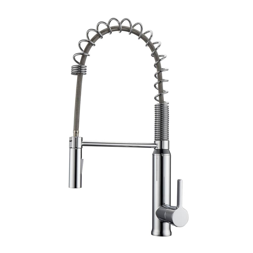 Barclay - Santos Kitchen Faucet,Pull-out Spray, Metal Lever Handles,CP - Polished Chrome