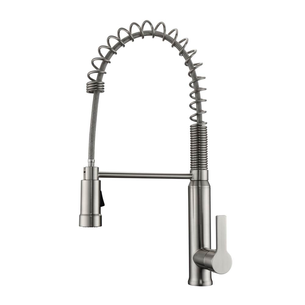 Barclay - Shallot Kitchn Faucet,Pull-out Spray, Metal Lever Handles,BN - Brushed Nickel