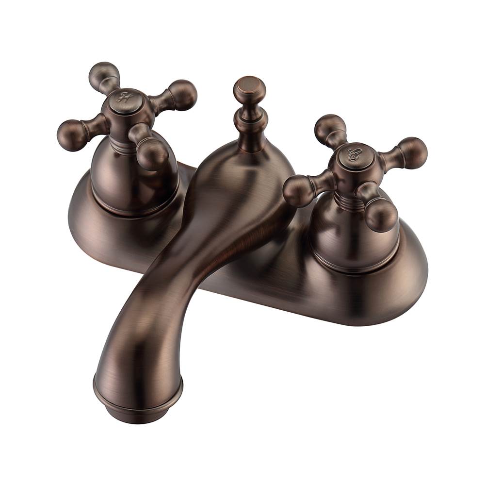 Barclay - Donata 4''cc Lav Faucet, No Hoses,Metal Cross Handles, ORB - Oil Rubbed Bronze