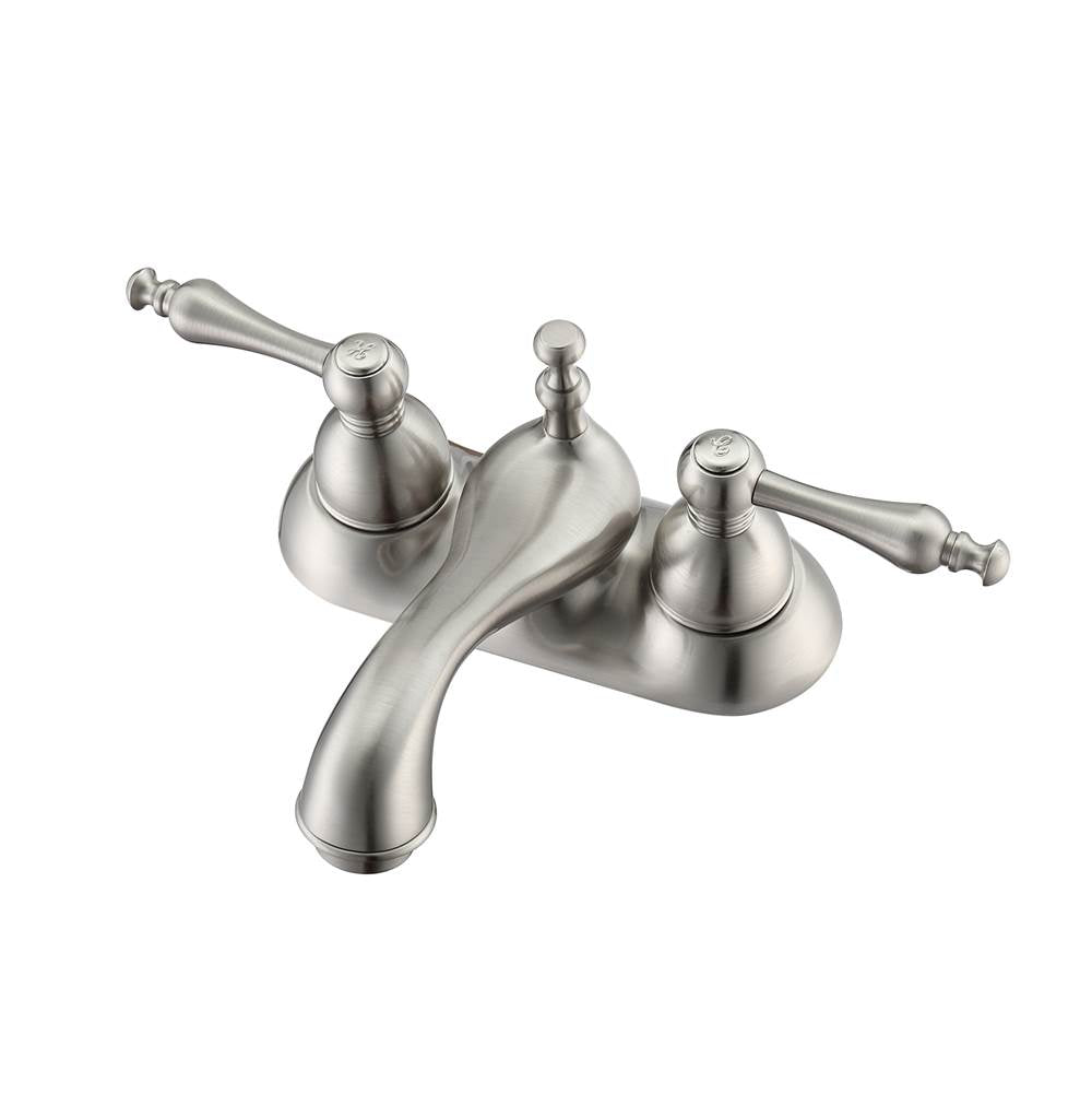 Barclay - Donata 4''cc Lav Faucet no hoses, Metal Lever Handles, BN - Brushed Nickel