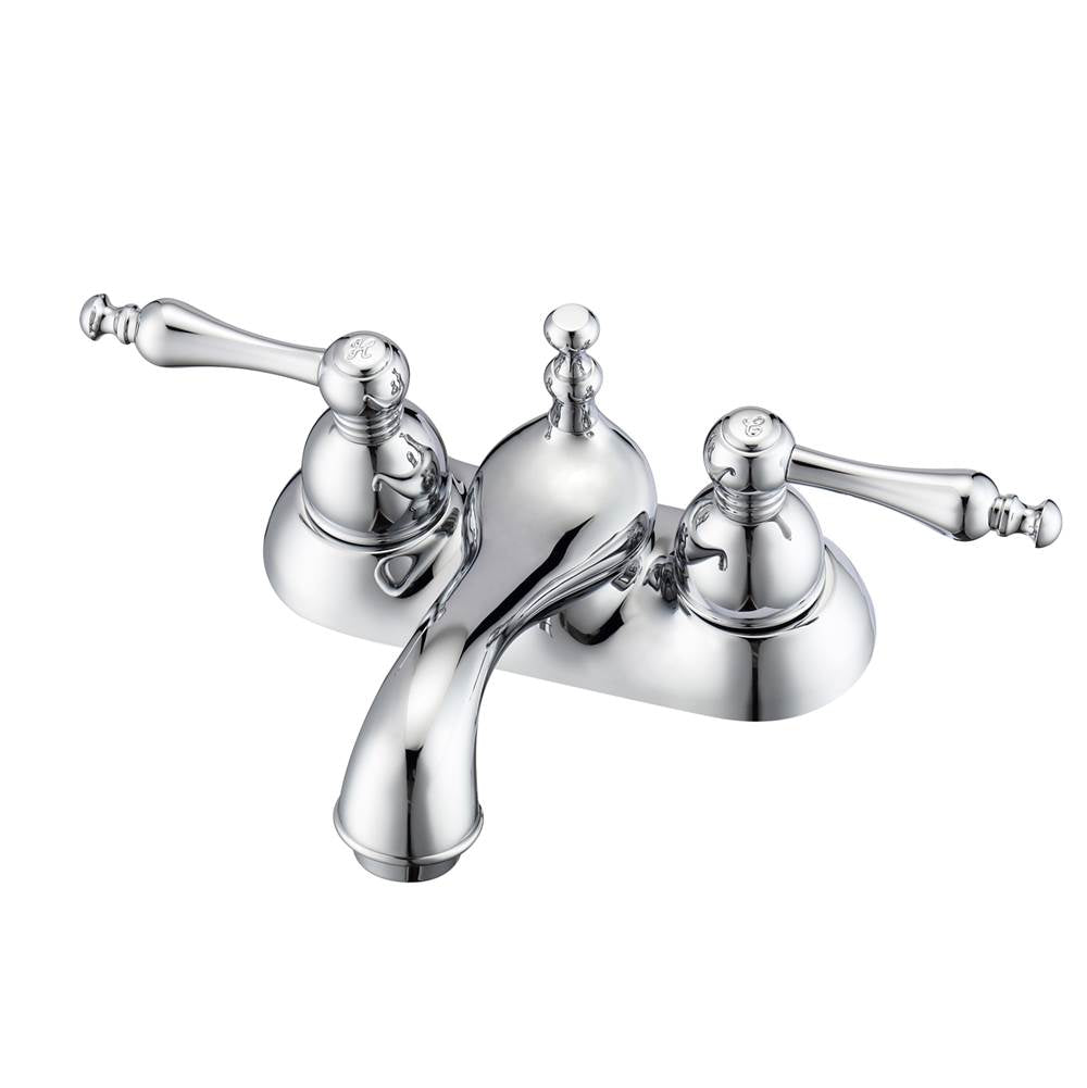 Barclay - Donata 4''cc Lav Faucet, No hoses, Metal Lever Handles, CP - Polished Chrome