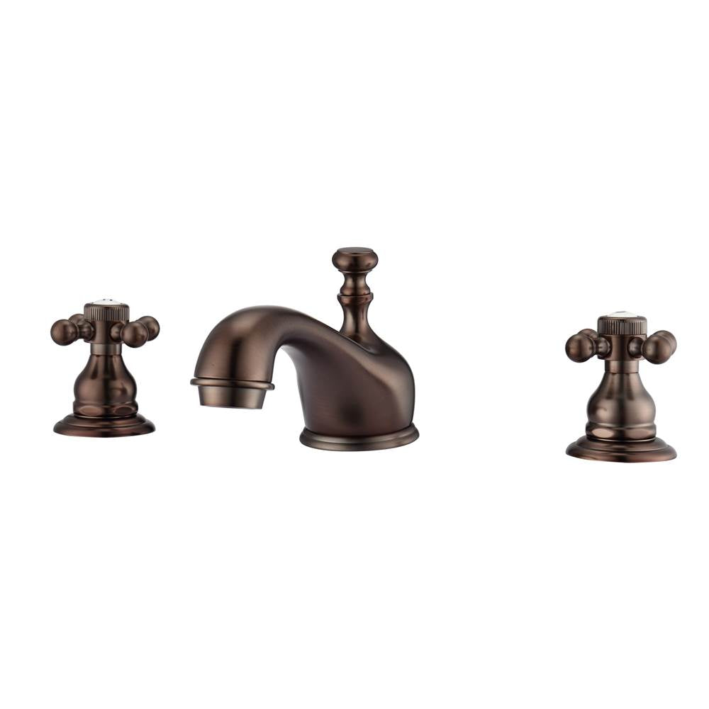 Barclay - Marsala 8''cc Lav Faucet, with Hoses,Button Cross Handles,ORB - Oil Rubbed Bronze