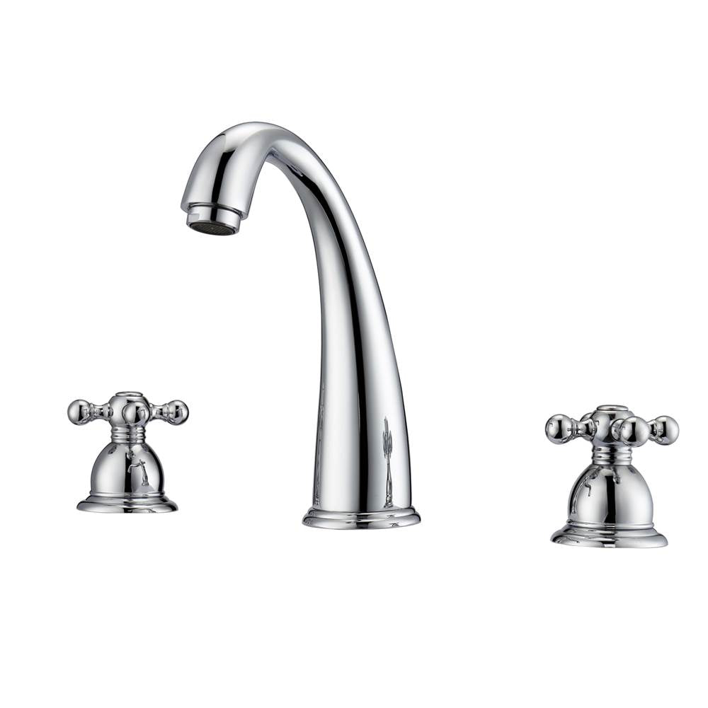 Barclay - Maddox 8''cc Lav Faucet, withhoses, Metal Cross Handles, CP - Polished Chrome