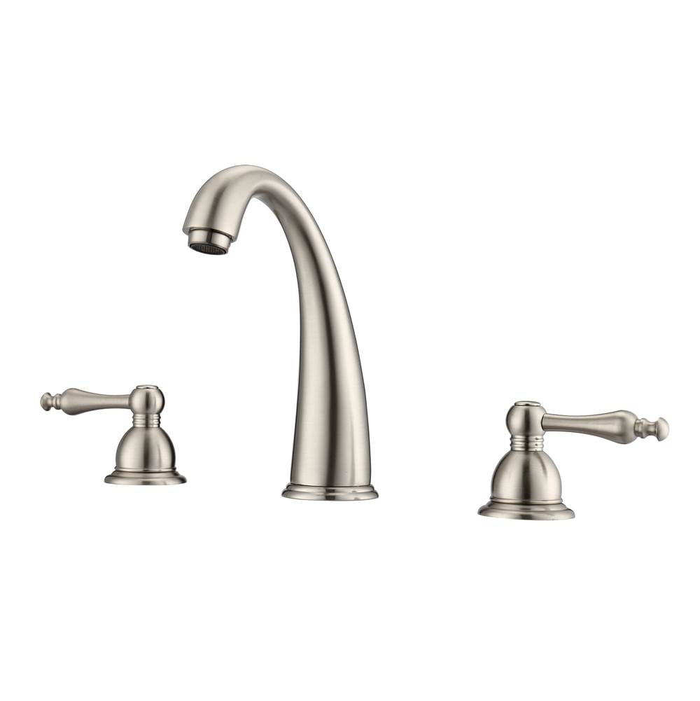 Barclay - Maddox 8''cc Lav Faucet, with Hoses,Metal Lever Handles, BN - Brushed Nickel