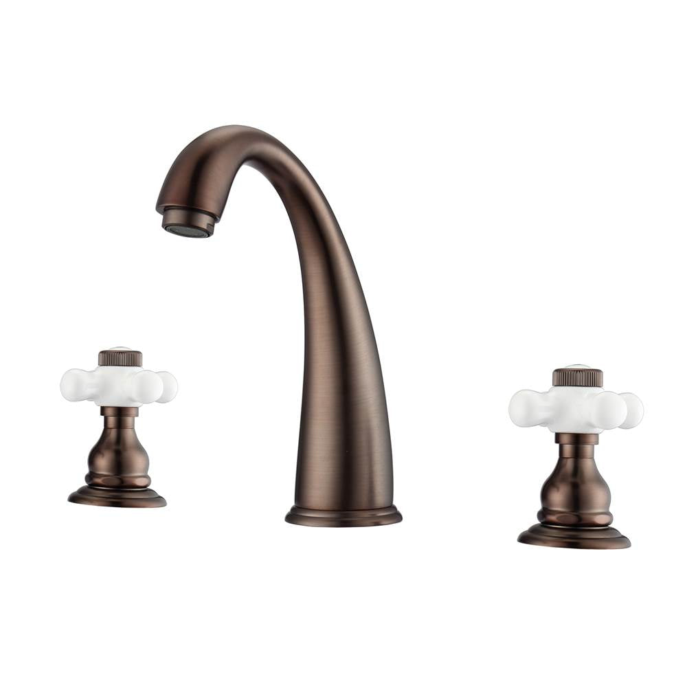 Barclay - Maddox 8''cc Lav Faucet, with hoses,Porcelain Cross Hdls,ORB - Oil Rubbed Bronze