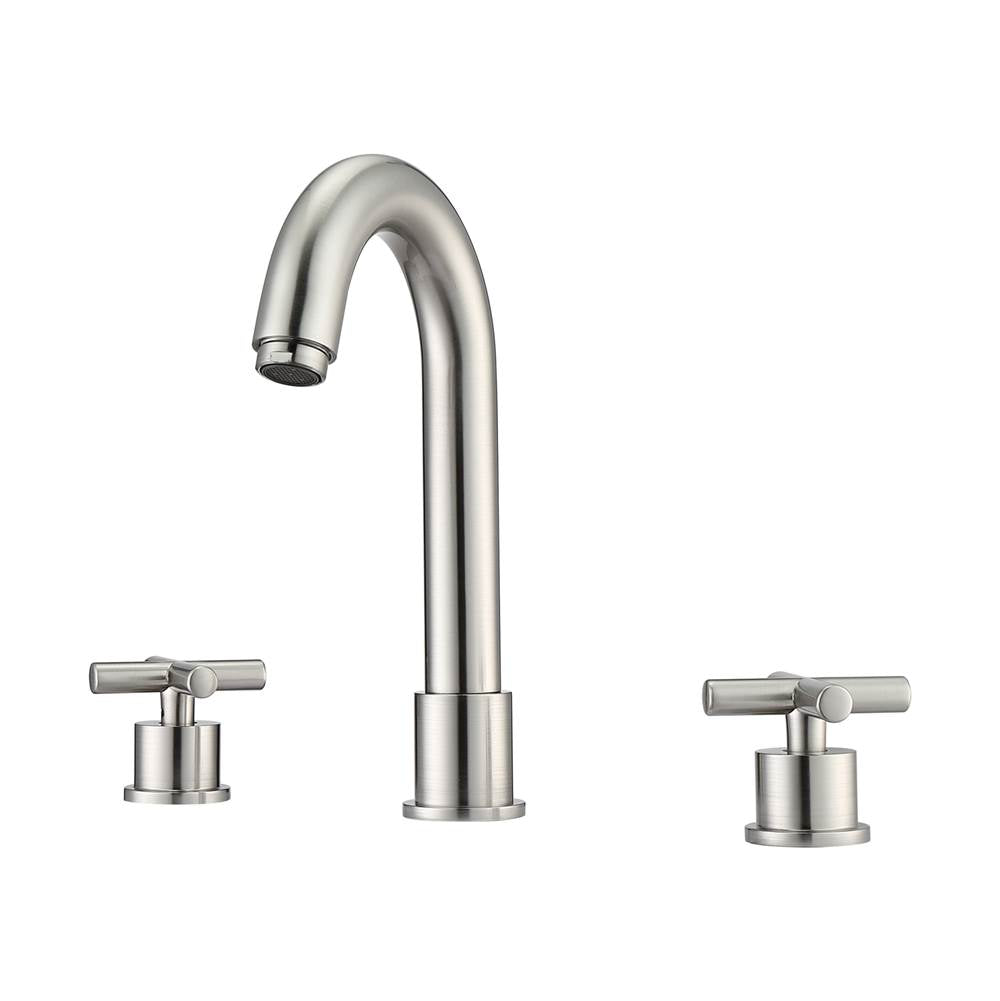 Barclay - Conley 8''cc Lav Faucet, with Hoses, Metal Cross Handles, BN - Brushed Nickel