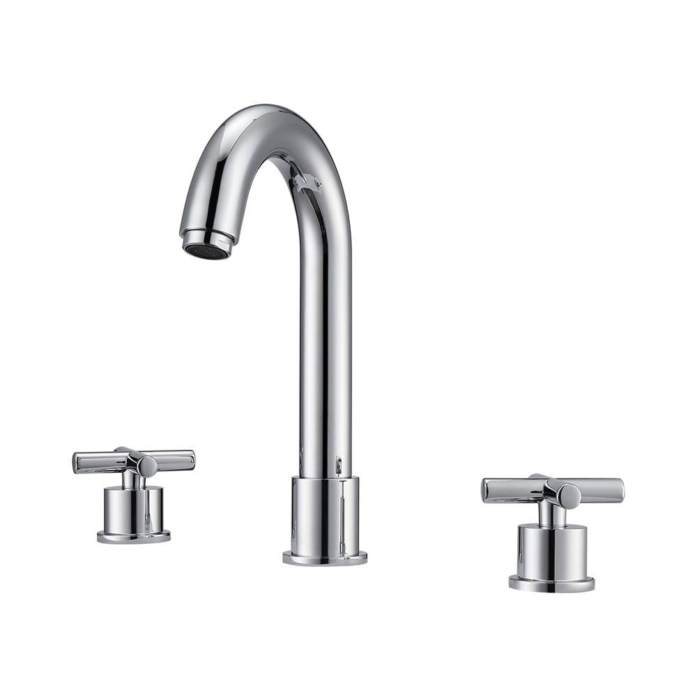 Barclay - Conley 8''cc Lav Faucet, with Hoses, Metal Cross Handles, CP - Polished Chrome