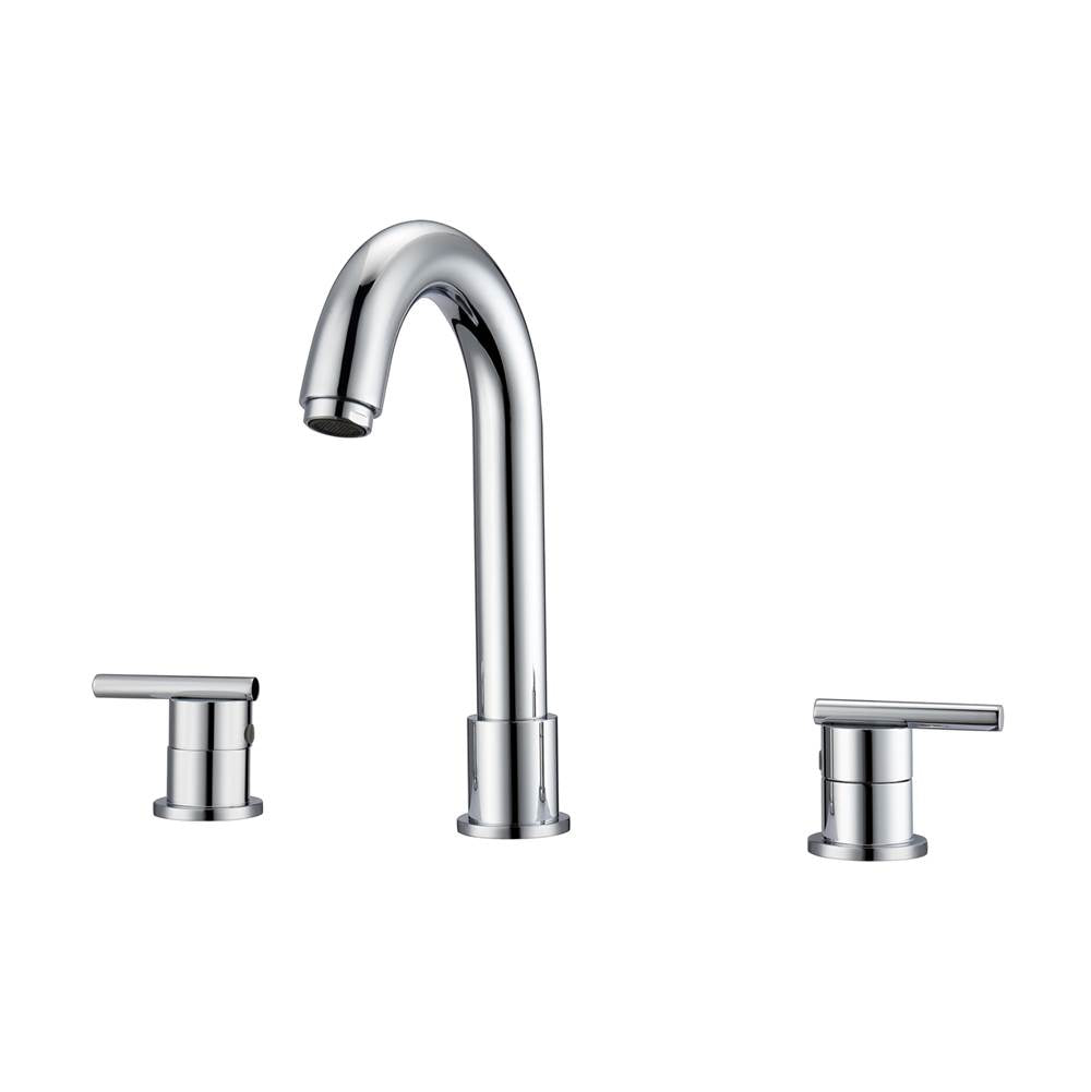 Barclay - Conley 8''cc Lav Faucet, with hoses, Metal Lever Handles, CP - Polished Chrome