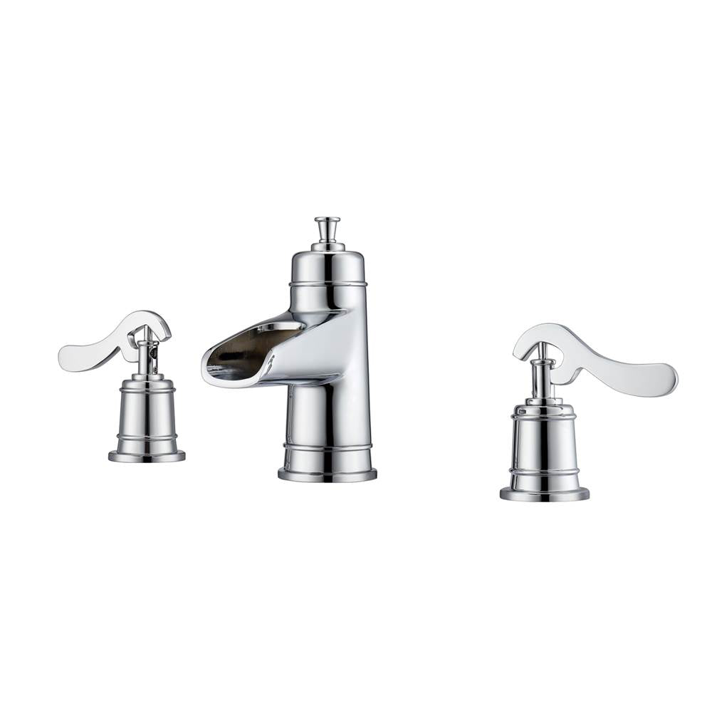 Barclay - Batson Widespread Lav Faucet w/Hoses, Lever Handles, CP - Polished Chrome