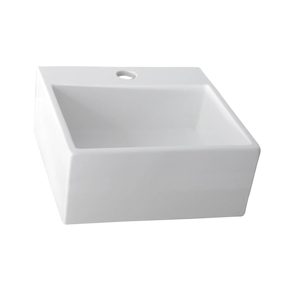 Barclay - Mini Nova Above Counter Basin One Hole, White - White