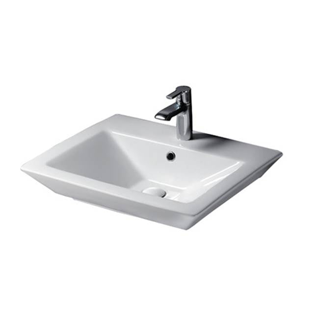 Barclay - Opulence 23'' Wall-Hung Basin, White, Rect. Bowl, 8'' WS - White