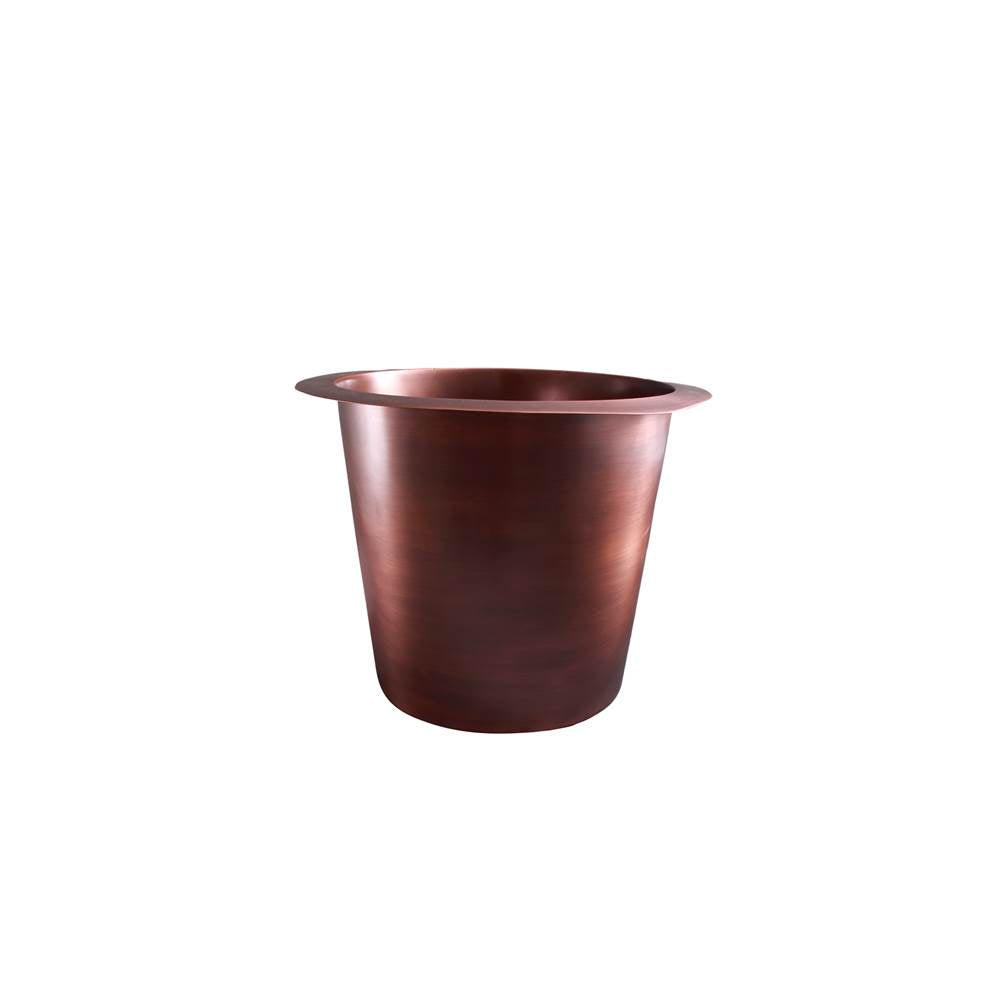 Barclay - Sykes 12'' Deep Copper Bar Sink w Flat Bottom, SAC - Smooth Antique Copper