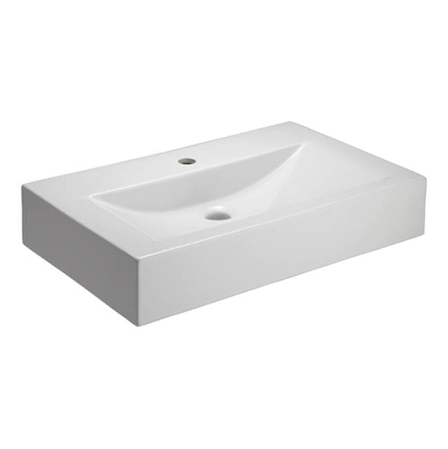 Barclay - Sonja Above Counter Basin, 8''cc, Fire Clay, White - White