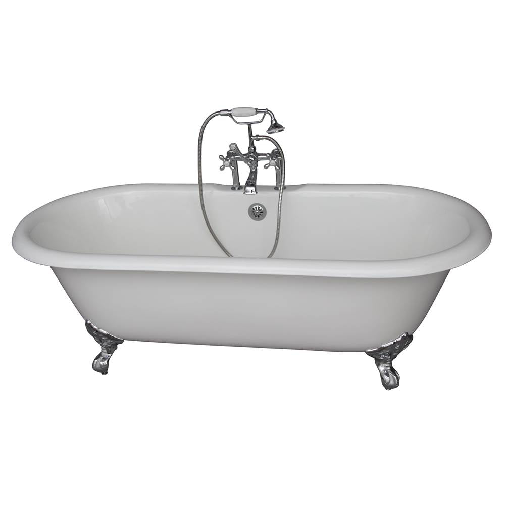 Barclay - Tub Kit 61''CI,Dbl Roll Top, Filler,Supplies,Drain-CP - Polished Chrome