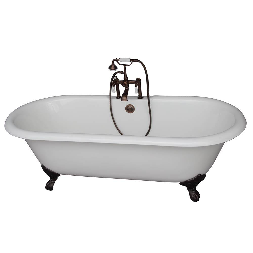 Barclay - Tub Kit 61''CI,Dbl Roll Top, FIller,Supplies,Drain-ORB - Oil Rubbed Bronze