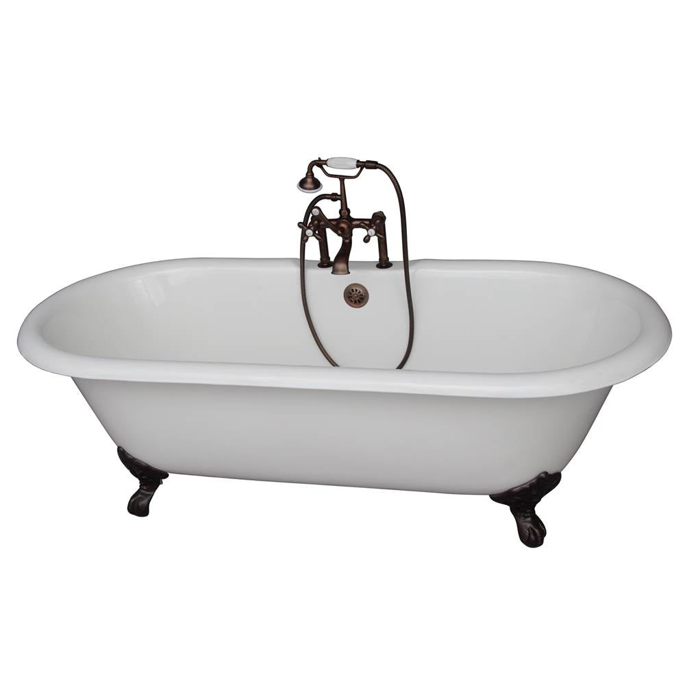 Barclay - Tub Kit 61''CI,Dbl Roll Top, FIller,Supplies,Drain-ORB - Oil Rubbed Bronze