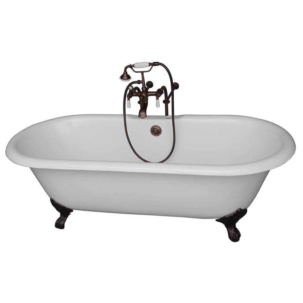 Barclay - Tub Kit 61''CI,Double Roll Top Filler,Supplies,Drain-ORB - Oil Rubbed Bronze