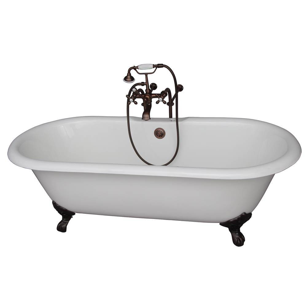Barclay - Tub Kit 61''CI,Double Roll Top Filler,Supplies,Drain-ORB - Oil Rubbed Bronze