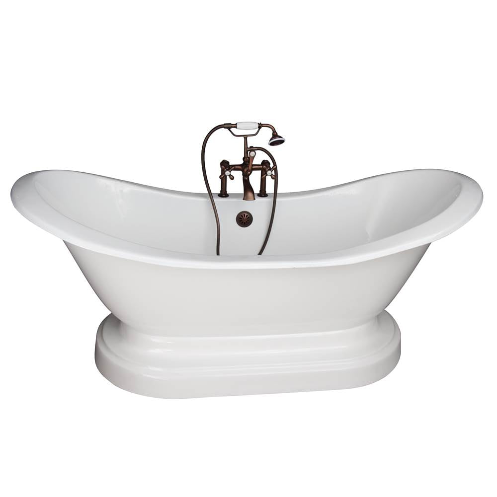 Barclay - Tub Kit 71'' CI Dbl Slipper Filler, Supplies, Drain-ORB - Oil Rubbed Bronze