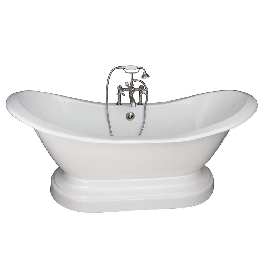 Barclay - Tub Kit 71'' CI Dbl Slipper, Filler,Supplies,Drain-Brsd Nkl - Satin Nickel