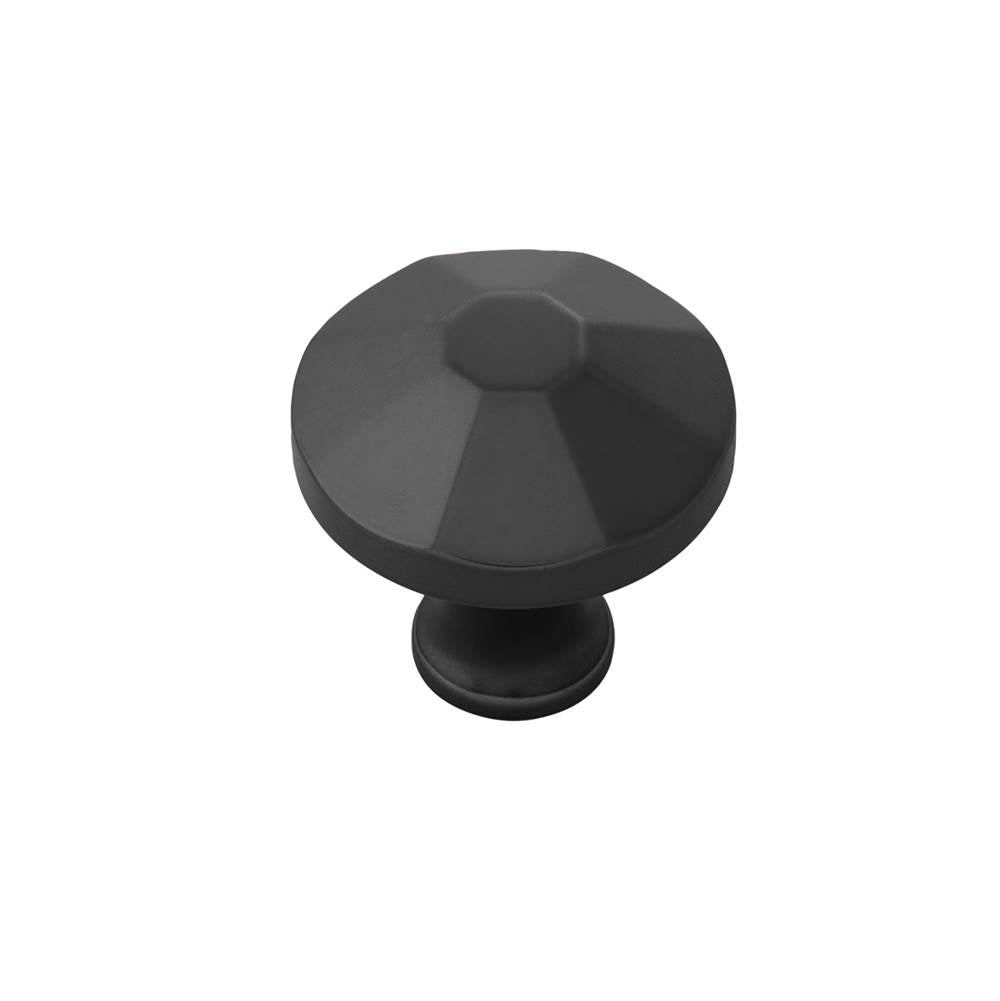 Belwith Keeler - Facette Collection Knob 1-3/8 Inch Diameter Matte Black Finish - Matte Black