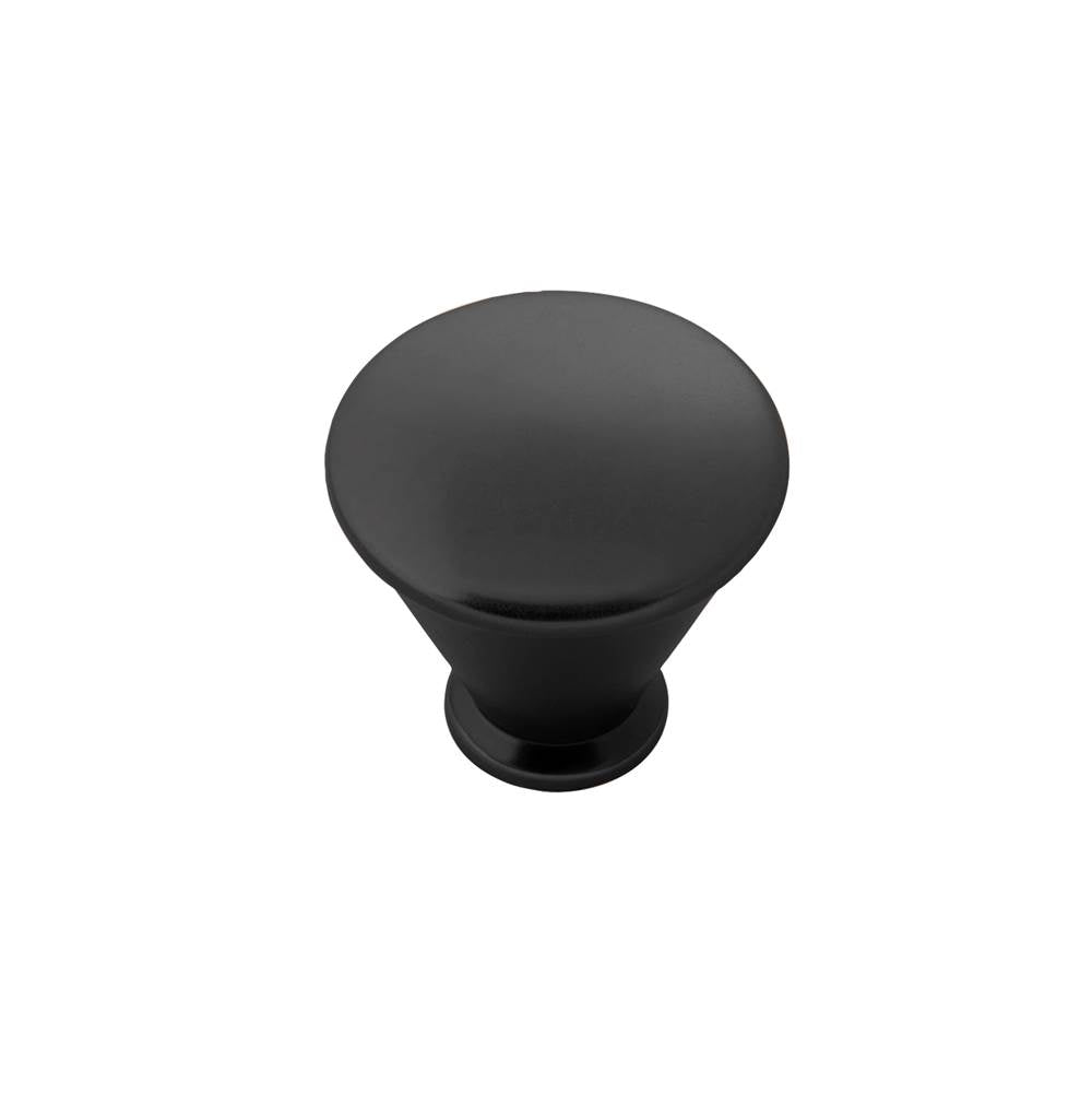 Belwith Keeler - Facette Collection Knob 1-1/4 Inch Diameter Matte Black Finish - Matte Black