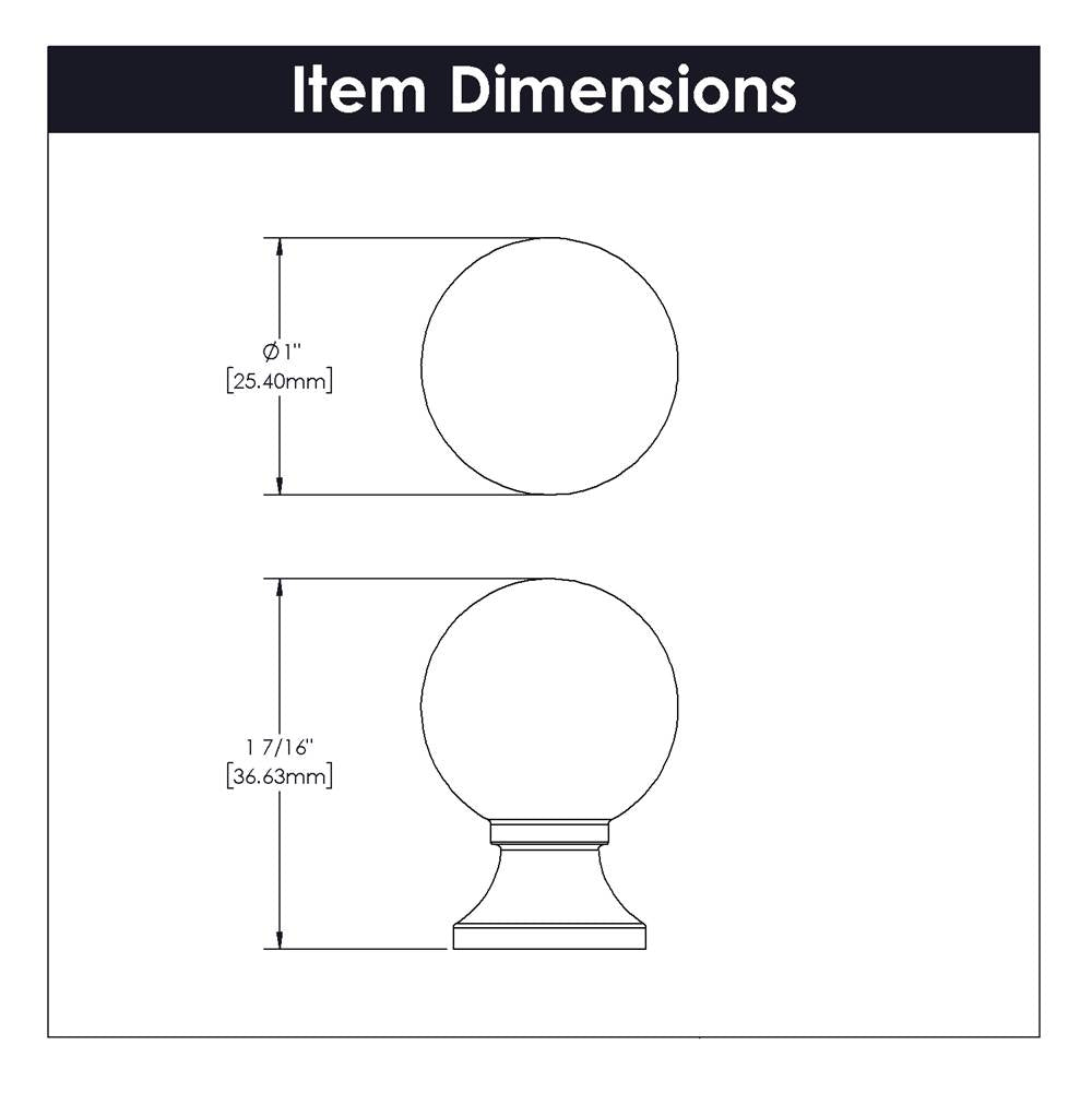 Knob 1 Inch Diameter
