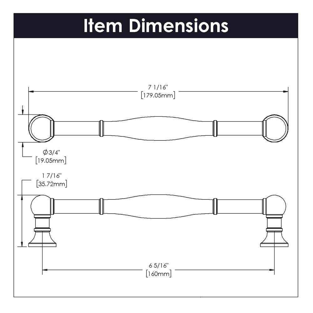 Pull 6-5/16 Inch (160mm) Center to Center