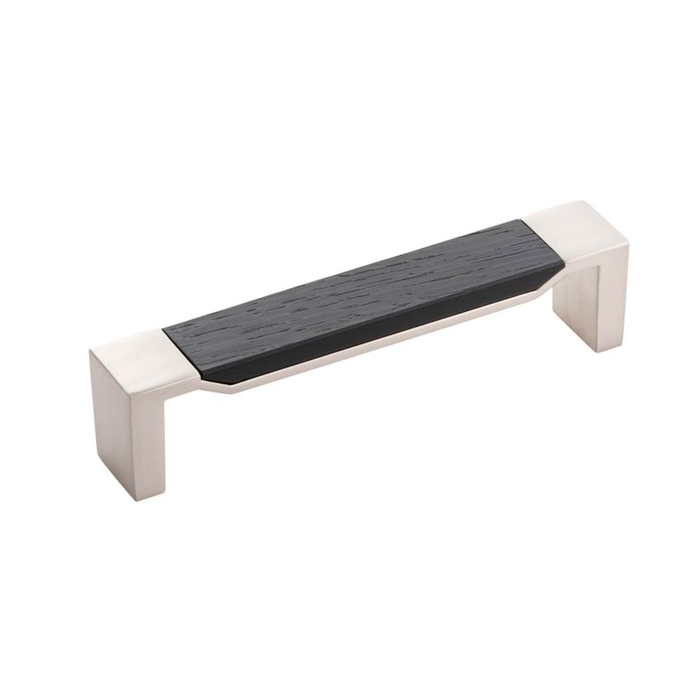 Belwith Keeler - Pull 5-1/16 Inch (128mm) Center to Center - Satin Nickel With Black Wood