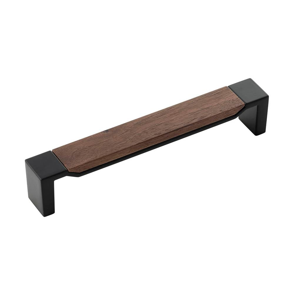 Belwith Keeler - Pull 6-5/16 Inch (160mm) Center to Center - Matte Black With Walnut