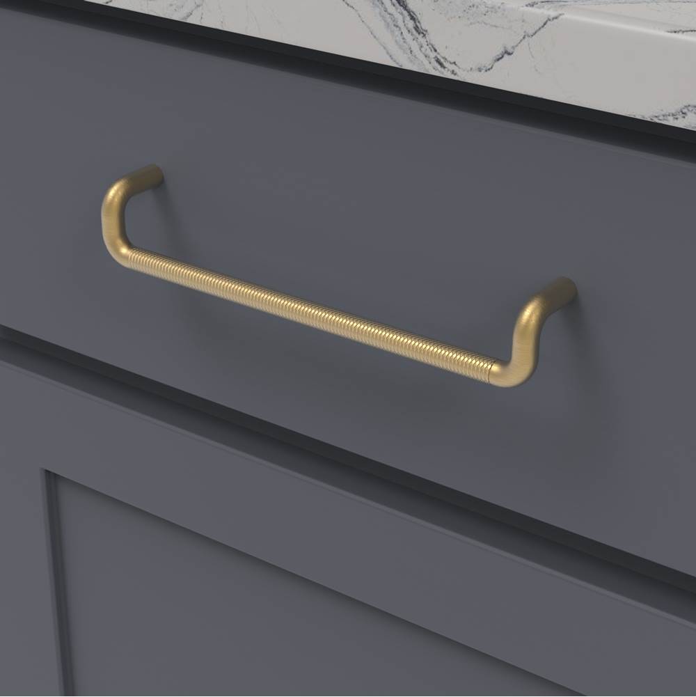 Verge Collection Pull 7-9/16 Inch (192mm) Center to Center Brushed Golden Brass Finish