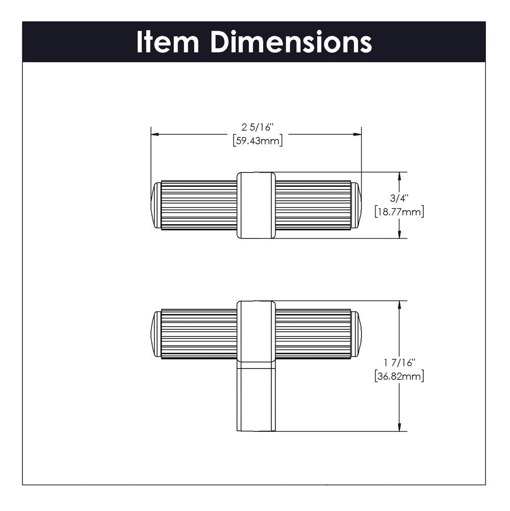 T-Knob 2-3/8 Inch x 3/4 Inch