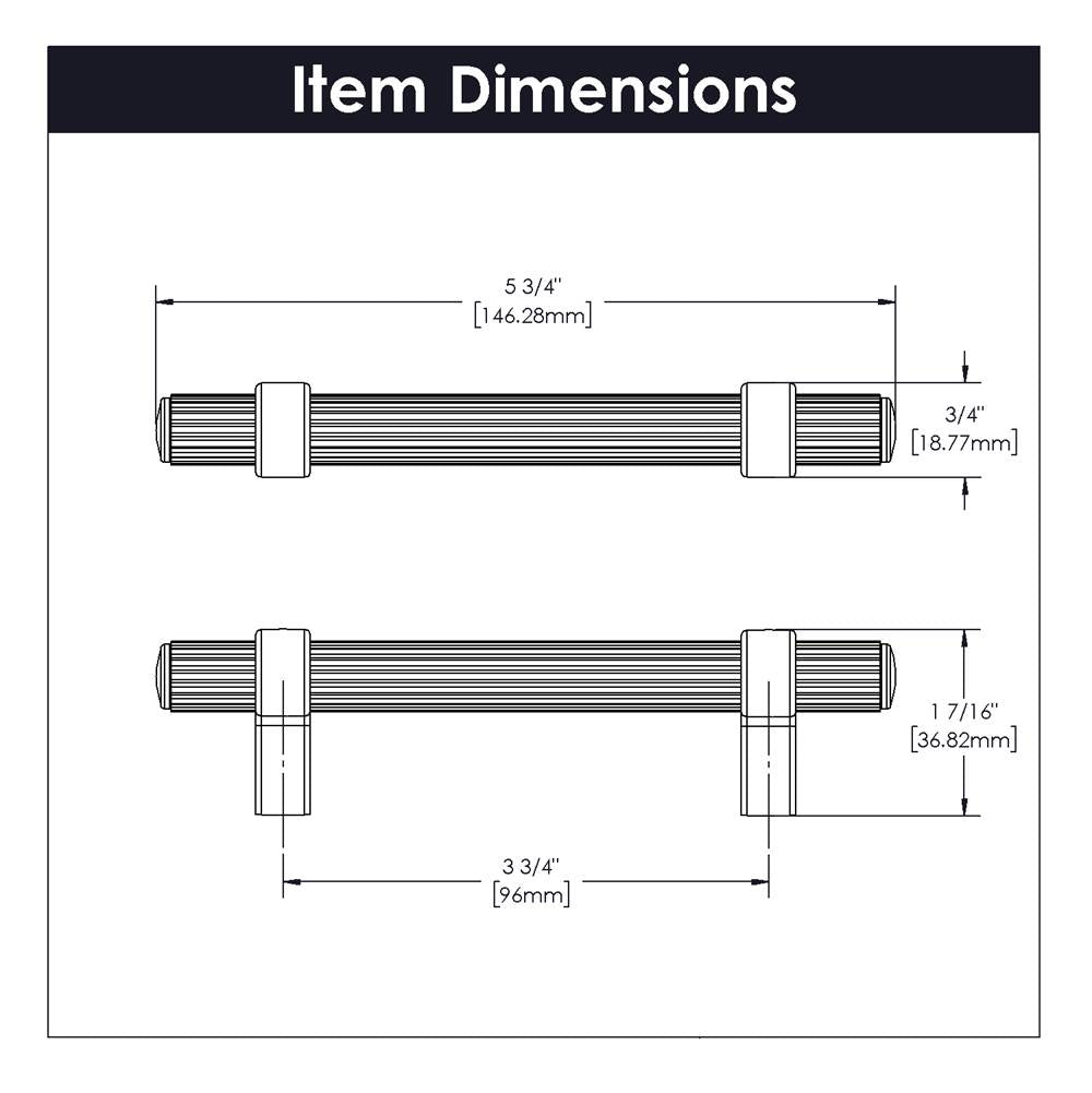 Pull 3-3/4 Inch (96mm) Center to Center