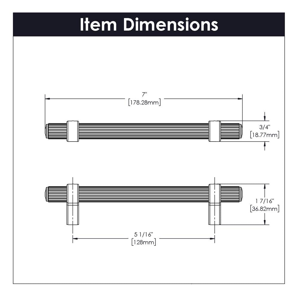 Pull 5-1/16 Inch (128mm) Center to Center