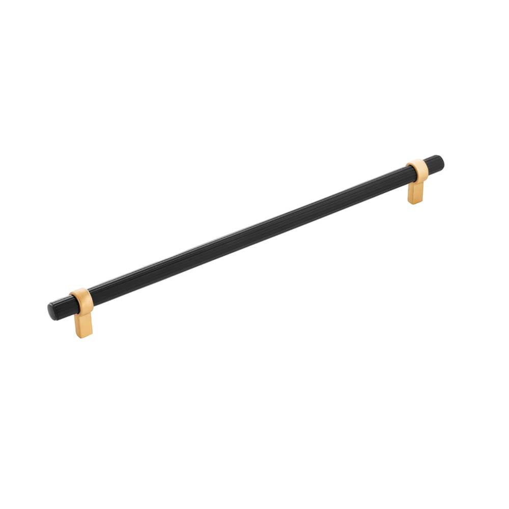 Belwith Keeler - Sinclaire Collection Pull 12 Inch Center to Center Matte Black and Brushed Golden Brass Finish - Matte Black,Brushed Golden Brass
