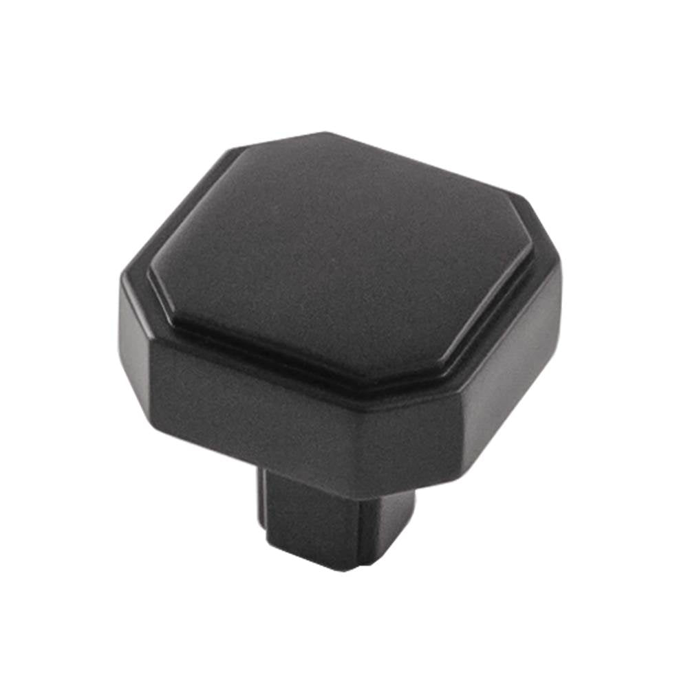 Belwith Keeler - Monroe Collection Knob 1-5/16 Inch x 1-5/16 Inch Matte Black Finish - Matte Black