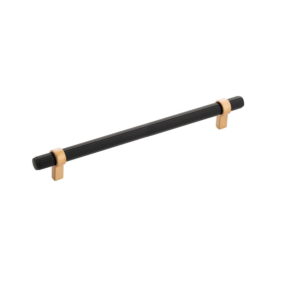 Belwith Keeler - Sinclaire Collection Pull 8-13/16 Inch (224mm) Center to Center Matte Black and Brushed Golden Brass Finish - Matte Black,Brushed Golden Brass