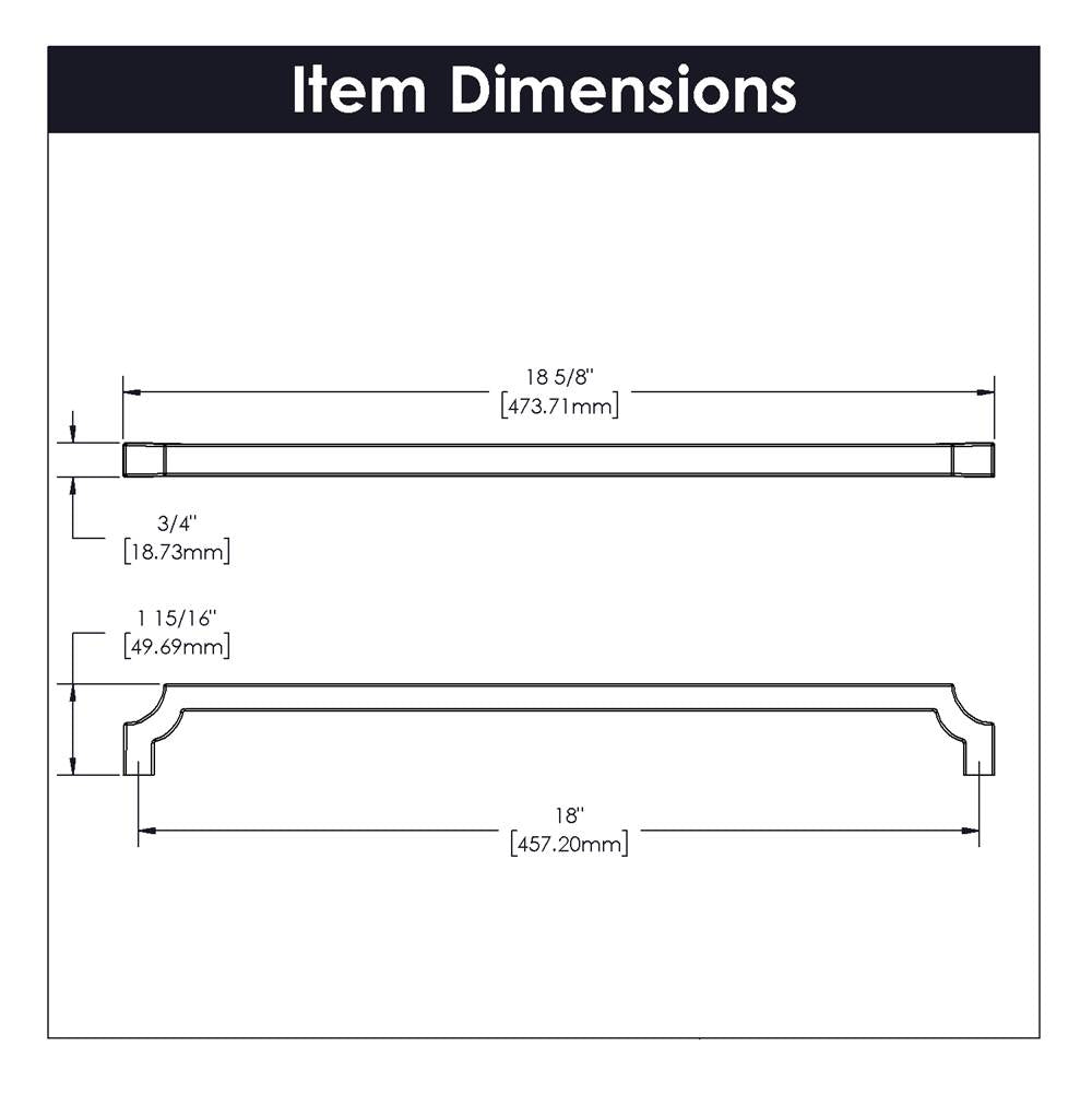 Appliance Pull 18 Inch Center to Center