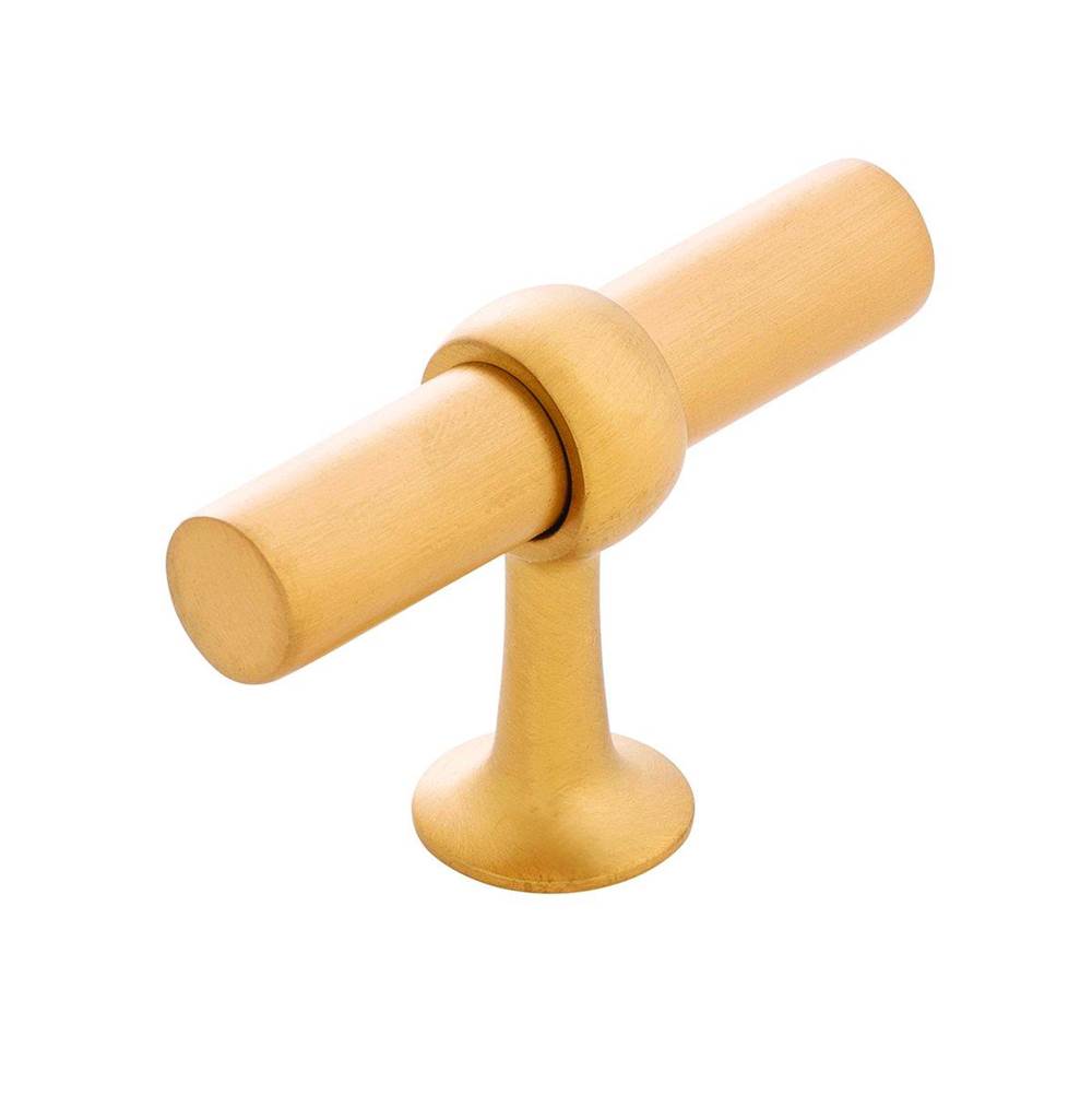 Belwith Keeler - T-Knob 2-1/2 Inch X 13/16 Inch - Brushed Golden Brass