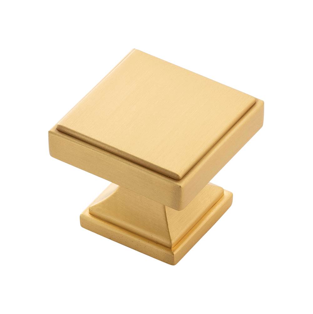 Belwith Keeler - Knob 1-3/8 Inch Square - Brushed Golden Brass