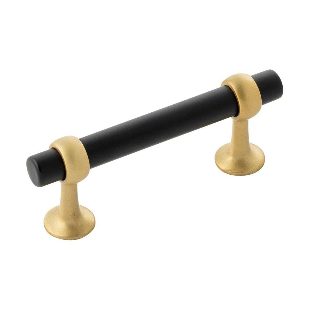 Belwith Keeler - Pull 3 Inch Center to Center - Matte Black And Brushed Golden Brass