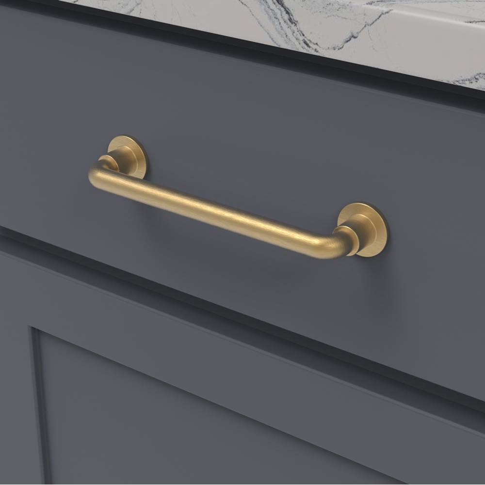 Urbane Collection Pull 6-5/16 Inch (160mm) Center to Center Brushed Golden Brass Finish