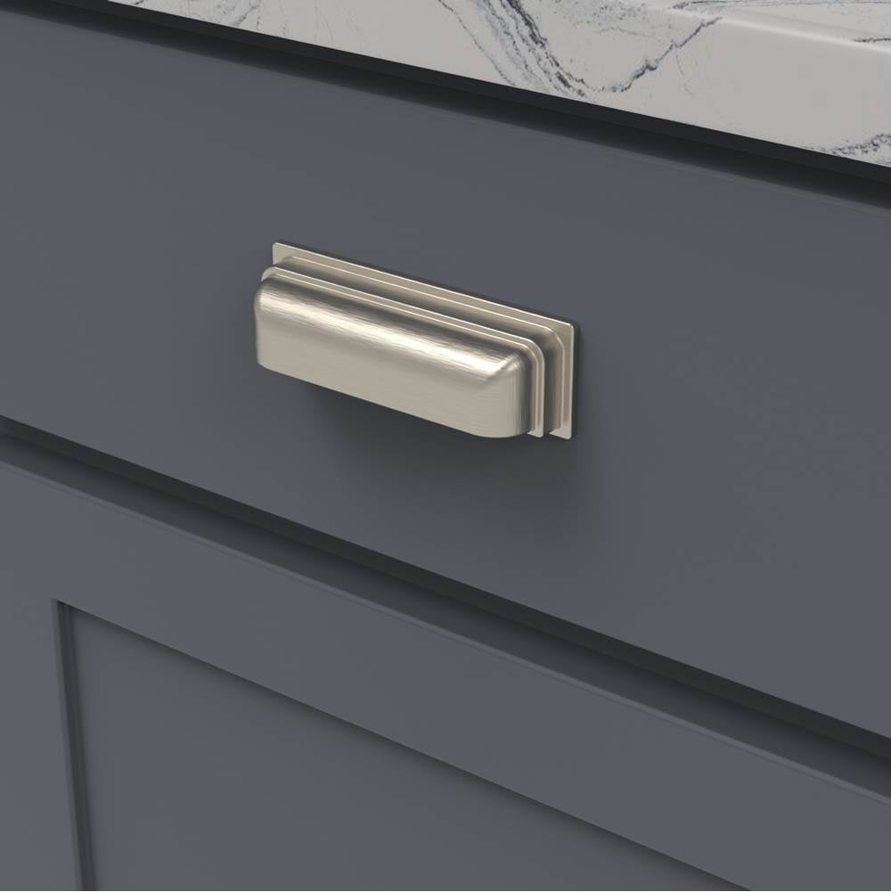 Brighton Collection Cup Pull 3-3/4 Inch (96mm) Center to Center Brushed Golden Brass Finish