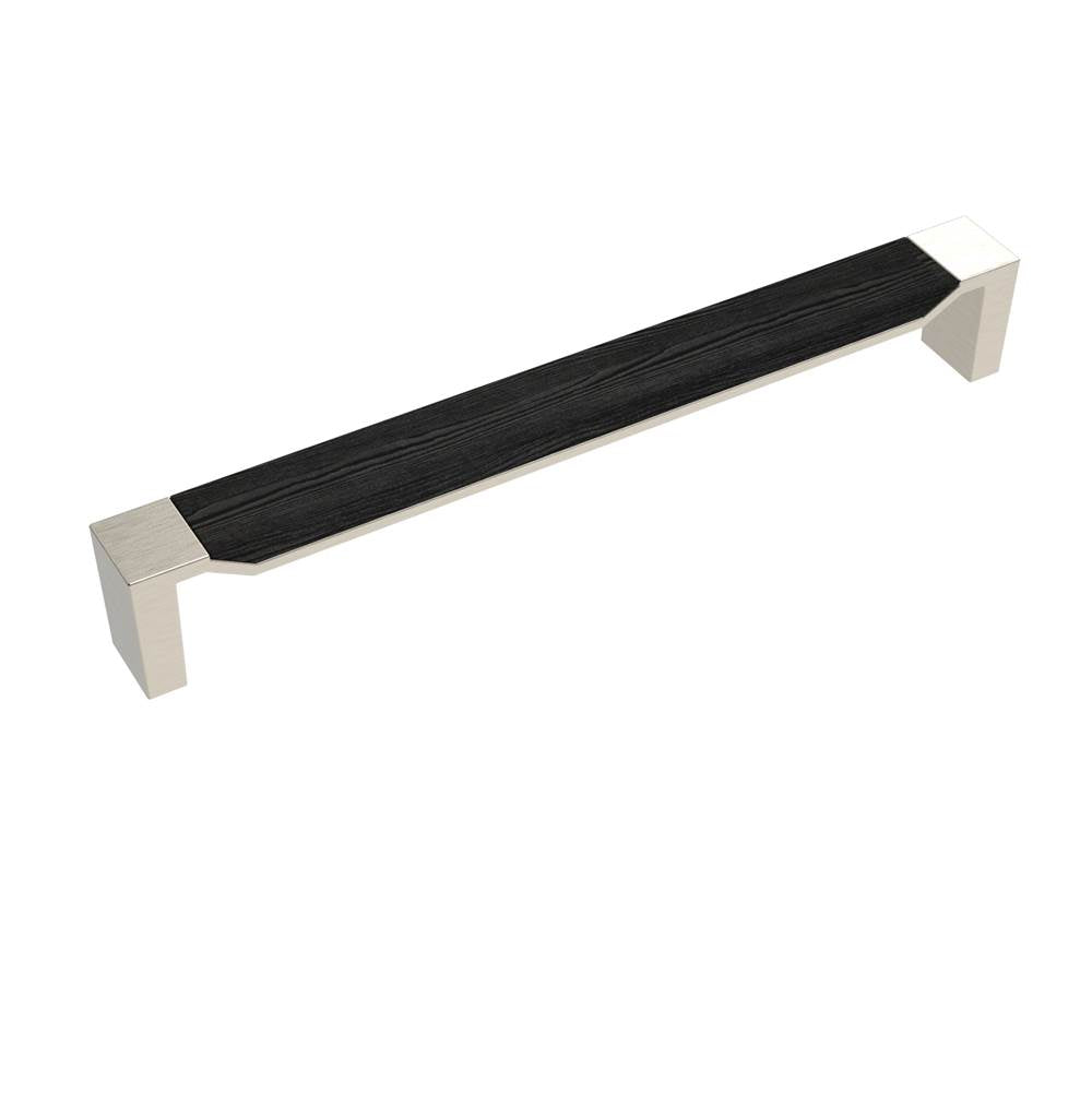 Belwith Keeler - Fuse Collection Appliance Pull 12 Inch Center to Center Satin Nickel with Black Wood Finish - Satin Nickel,Black Wood