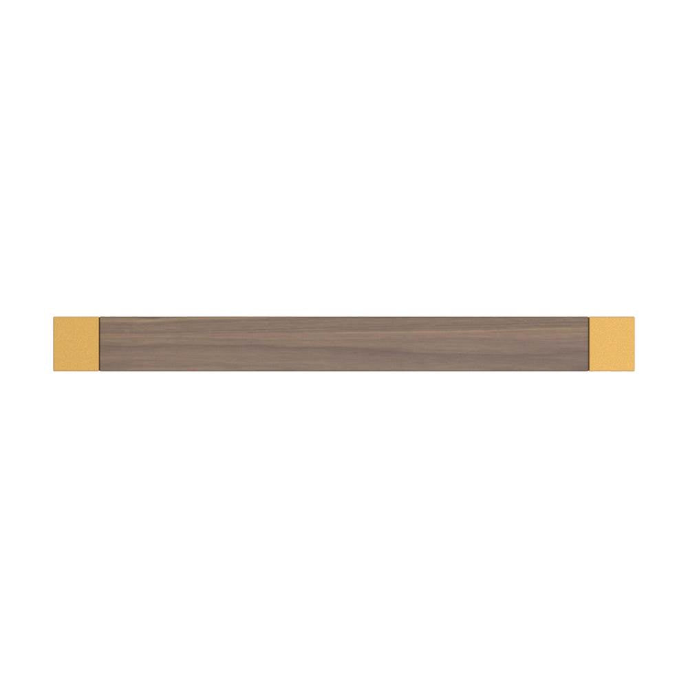 Fuse Collection Appliance Pull 12 Inch Center to Center Brushed Golden Brass with Walnut Finish