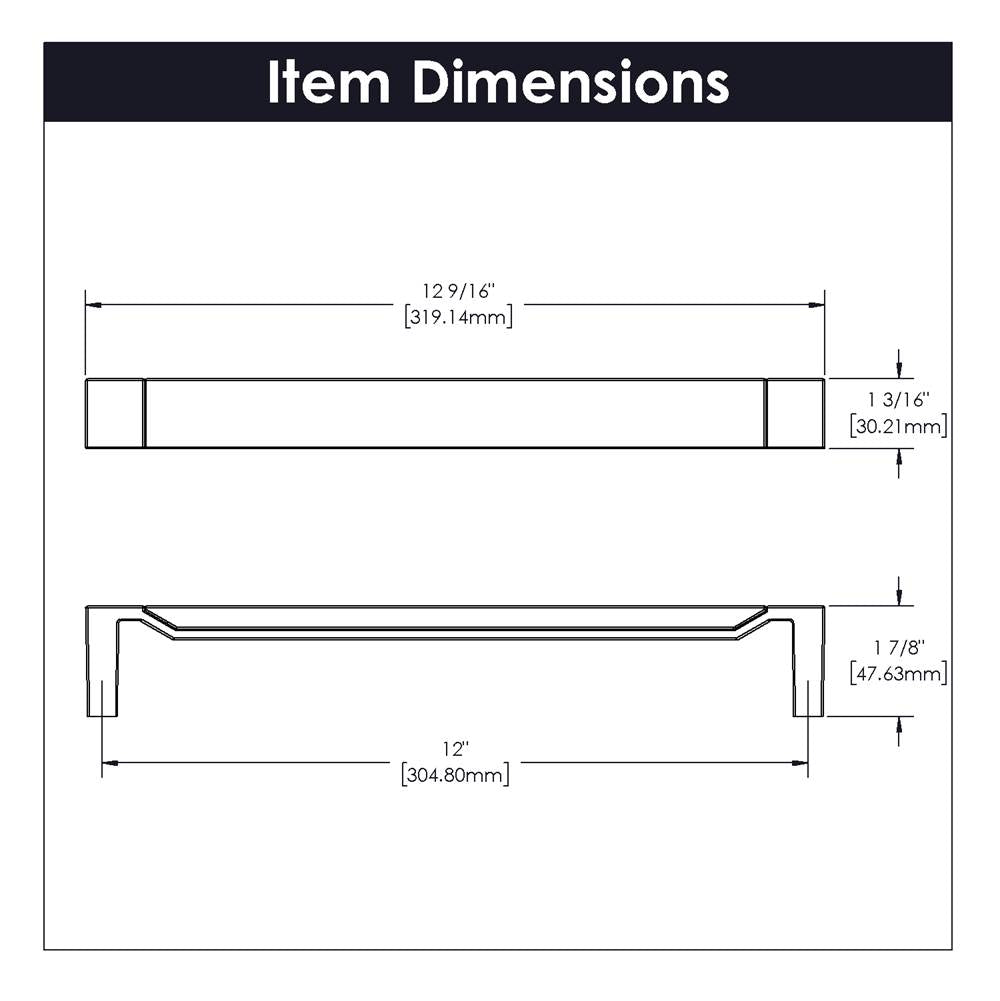 Fuse Collection Appliance Pull 12 Inch Center to Center Brushed Golden Brass with Walnut Finish