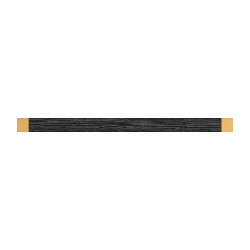Fuse Collection Appliance Pull 18 Inch Center to Center Brushed Golden Brass with Black Wood Finish